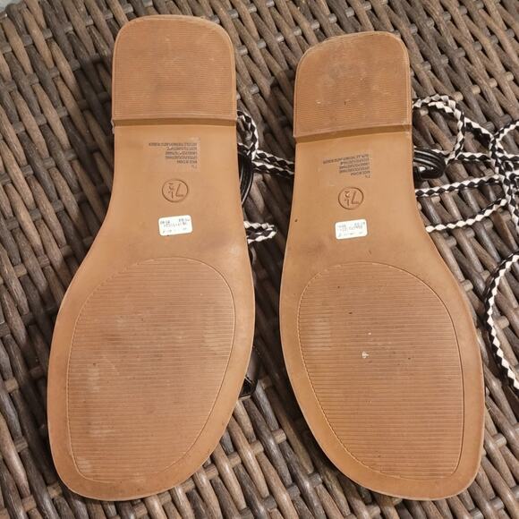 American Eagle AEO Lace-Up Gladiator Sandals Strappy Ankle Wrap Minimalist 7.5 - Picture 4 of 7